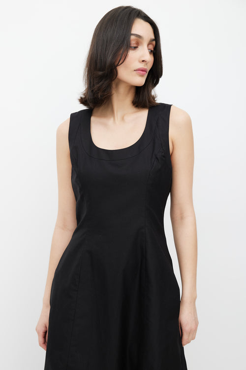 Khaite Black High Low Midi Dress