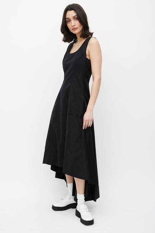 Khaite Black High Low Midi Dress