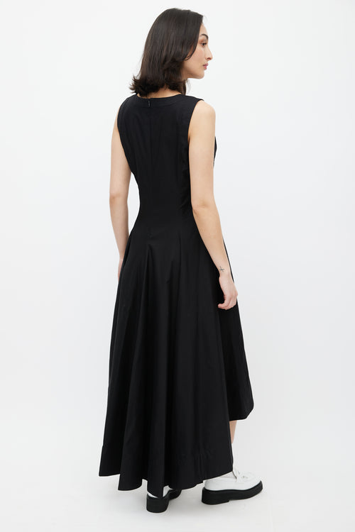 Khaite Black High Low Midi Dress