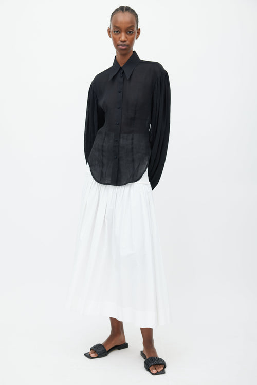 Khaite Black Linen Shirt