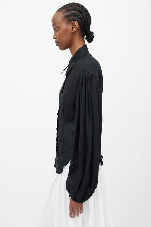 Khaite Black Linen Shirt