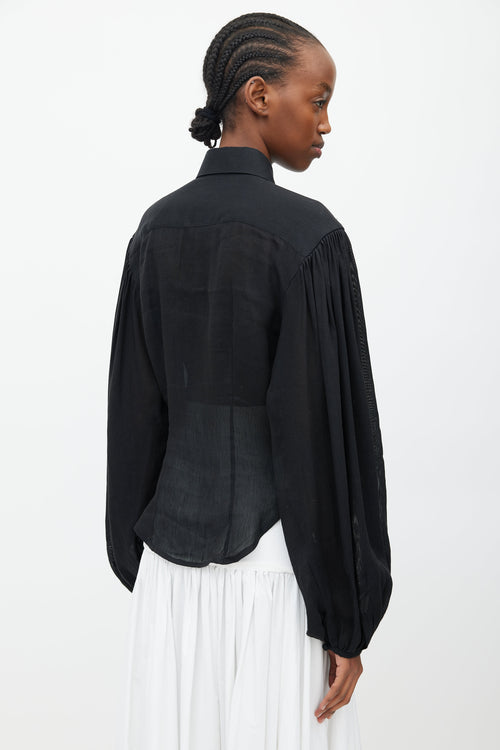 Khaite Black Linen Shirt