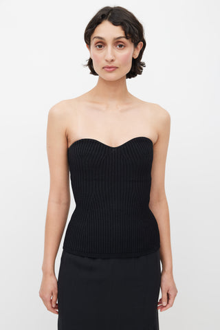 Khaite Black Ribbed Knit Tube Top