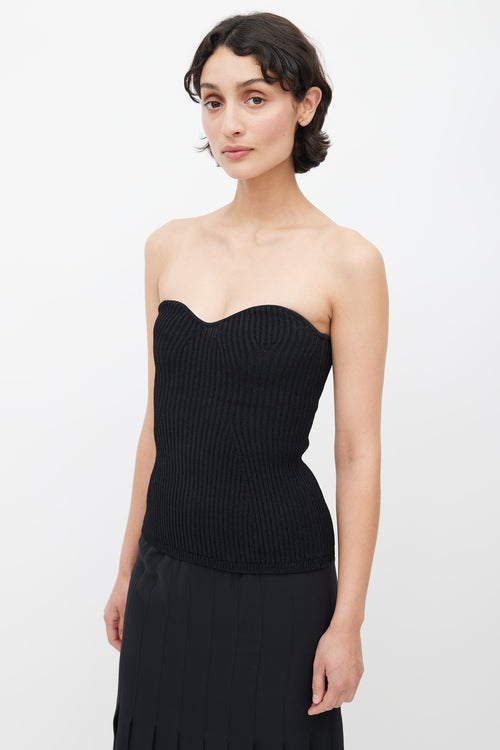 Khaite Black Ribbed Knit Tube Top