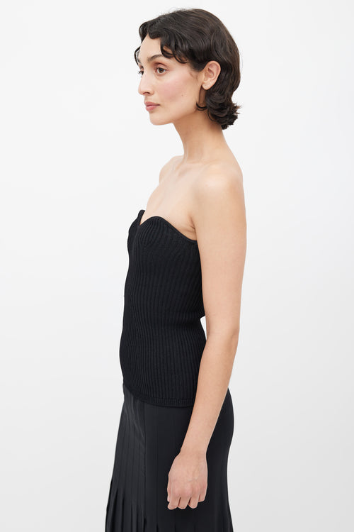 Khaite Black Ribbed Knit Tube Top