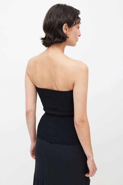 Khaite Black Ribbed Knit Tube Top