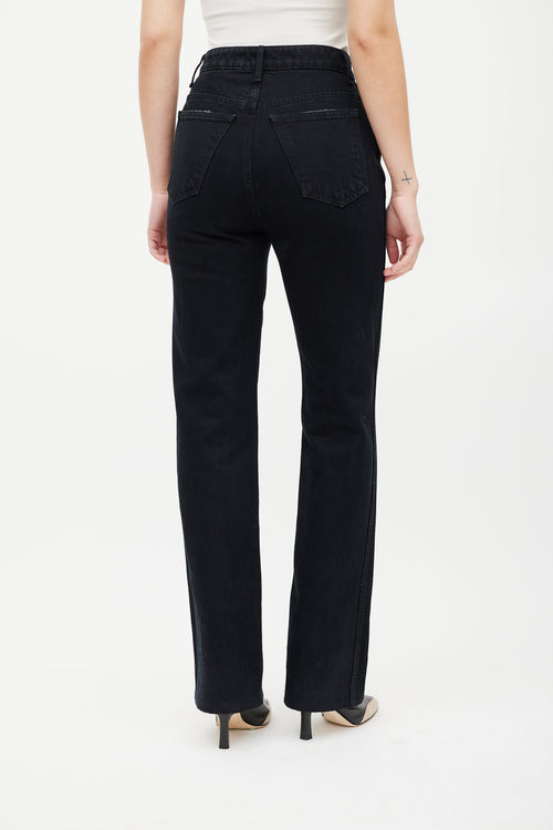 Khaite Black Danielle High Rise Straight Jeans