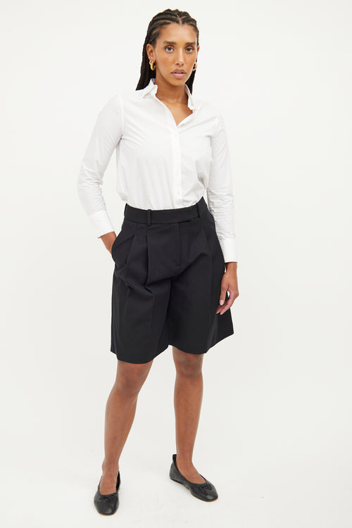 Khaite Black Pleated Short