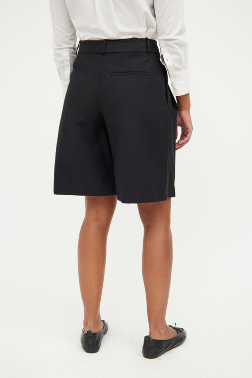 Khaite Black Pleated Short