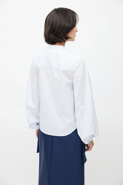 Khaite Blue Band Collar Shirt