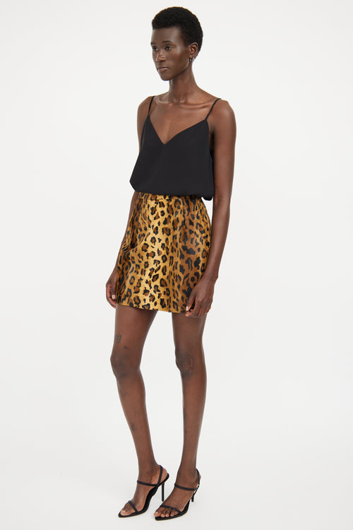 Khaite Brown 
Black Printed Eiko Skirt