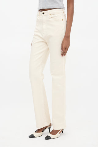 Khaite Cream Danielle Straight Leg Jeans