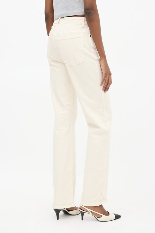 Khaite Cream Danielle Straight Leg Jeans