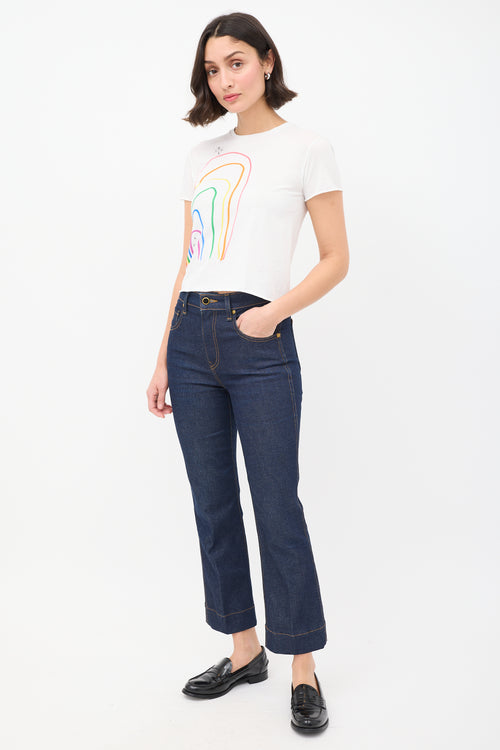 Khaite Raw Denim Fiona Cropped Straight Leg Jeans