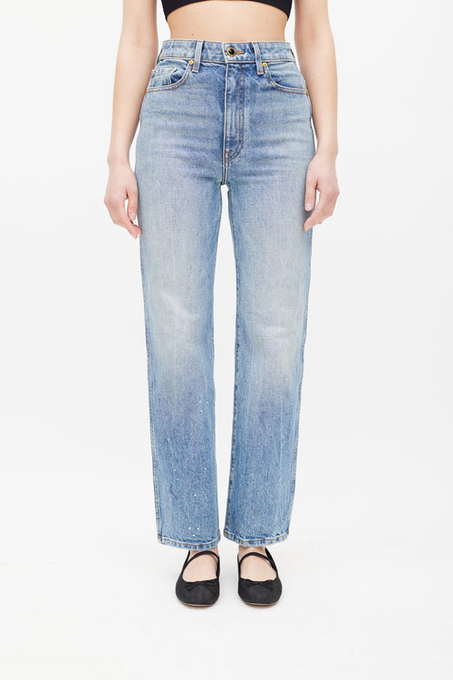 Khaite Light Wash Paint Spot Abigail Jeans