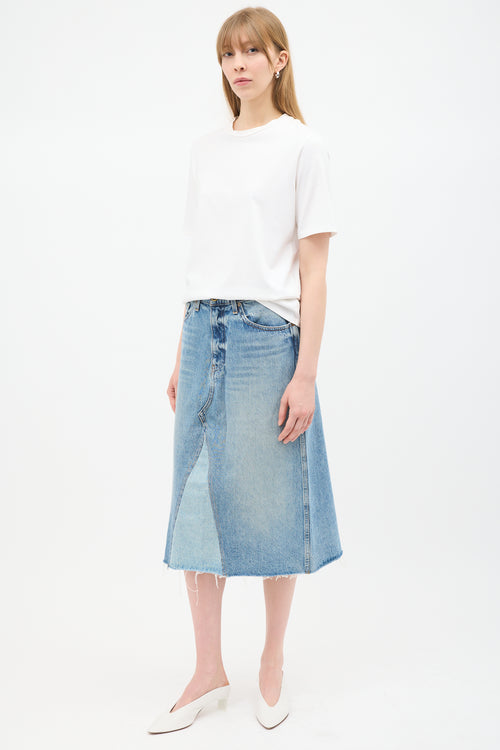 Khaite Light Wash Denim Maggie Skirt