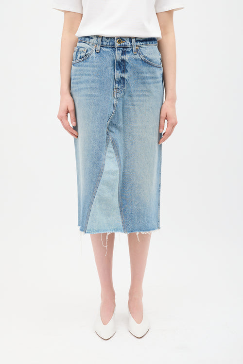 Khaite Light Wash Denim Maggie Skirt