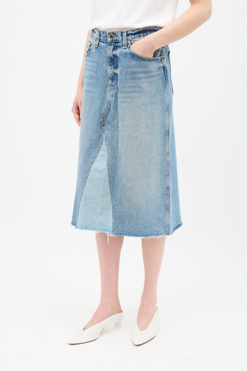 Khaite Light Wash Denim Maggie Skirt