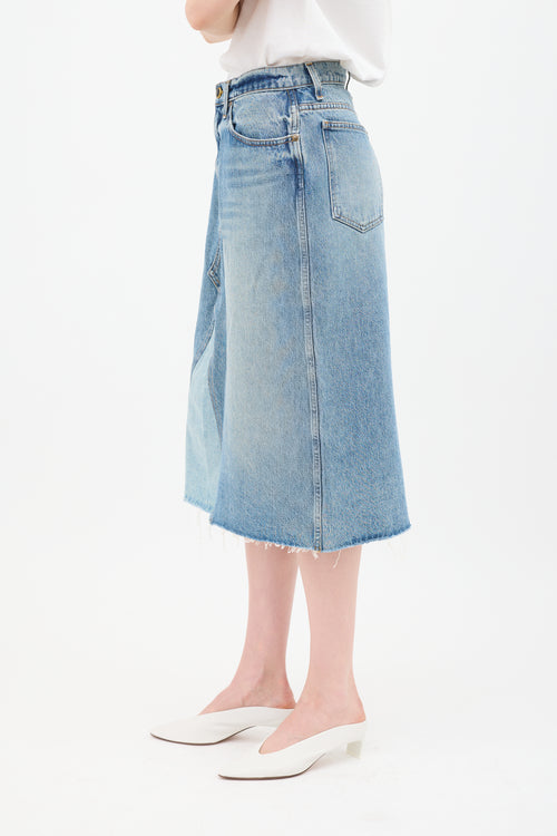 Khaite Light Wash Denim Maggie Skirt