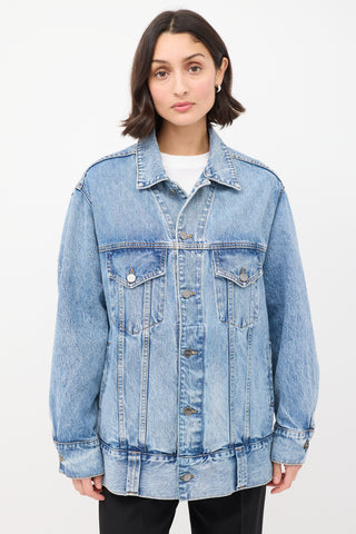 Khaite Light Wash Grizzo Long Denim Jacket