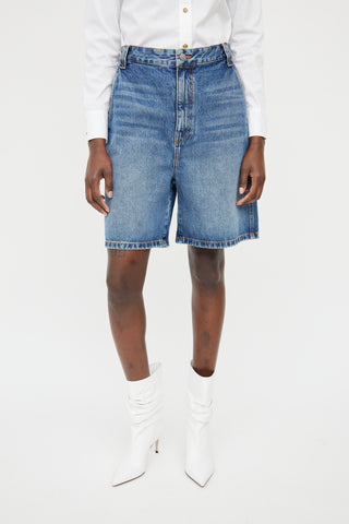 Khaite Medium Wash Nia Jean Shorts