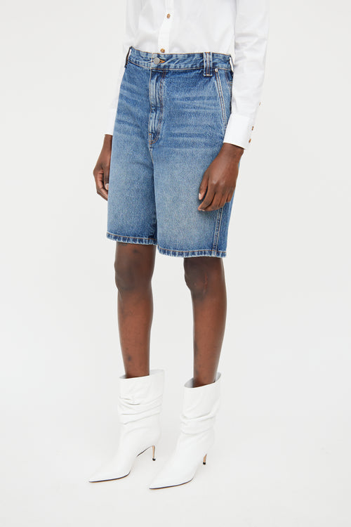 Khaite Medium Wash Nia Jean Shorts