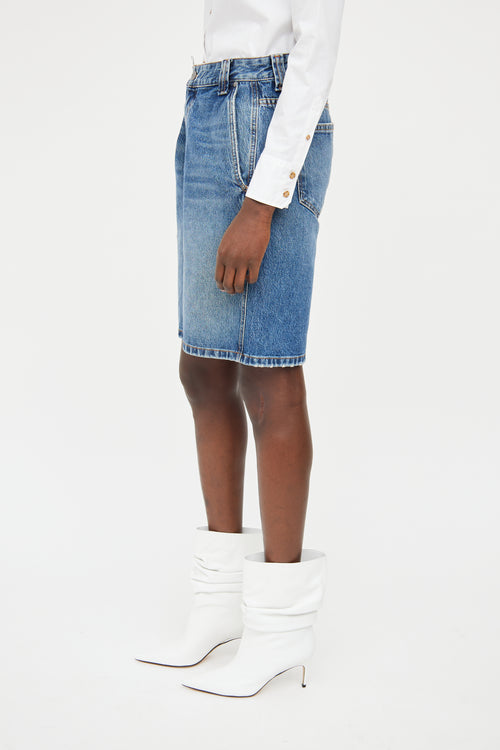 Khaite Medium Wash Nia Jean Shorts