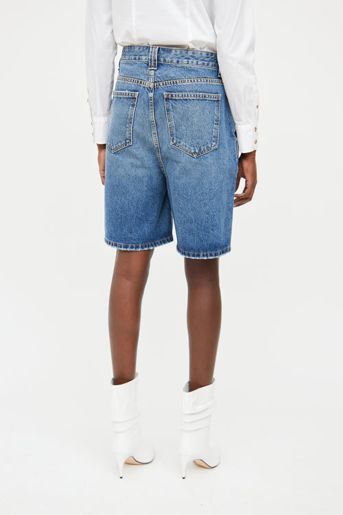 Khaite Medium Wash Nia Jean Shorts