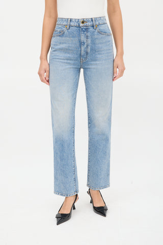 Khaite Medium Stone Wash Abigail Straight Leg Jeans