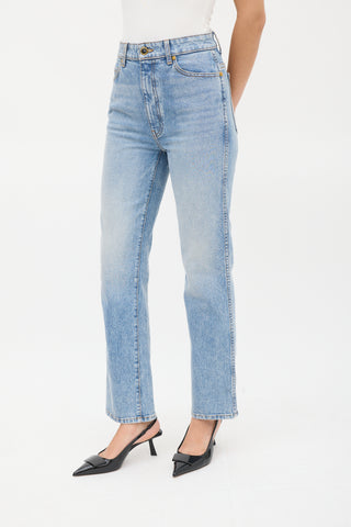 Khaite Medium Stone Wash Abigail Straight Leg Jeans