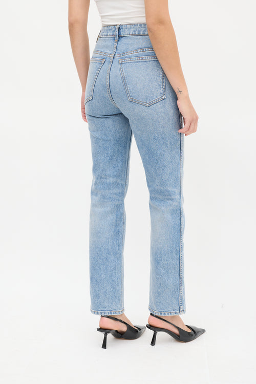 Khaite Medium Stone Wash Abigail Straight Leg Jeans