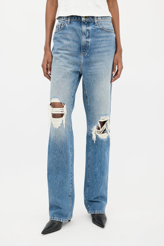 Khaite Medium Wash Danielle Distressed Jeans