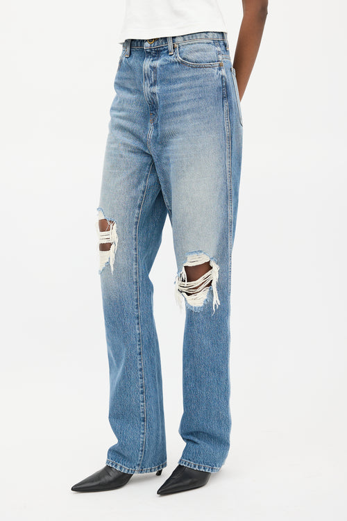 Khaite Medium Wash Danielle Distressed Jeans