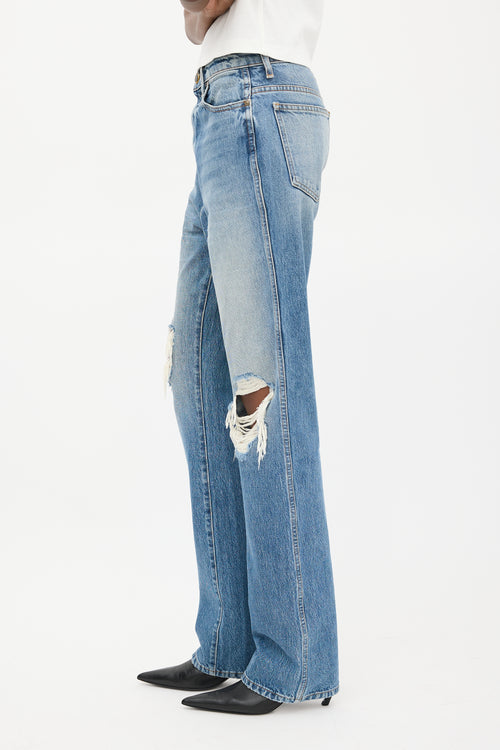 Khaite Medium Wash Danielle Distressed Jeans