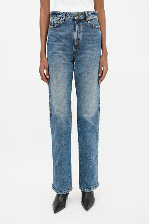 Khaite Medium Wash Danielle Straight Leg Jeans