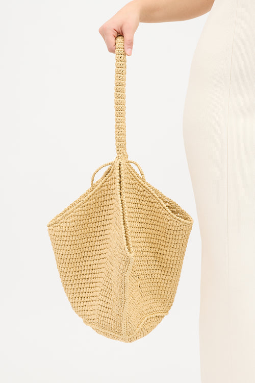 Raffia Medium Lotus Tote