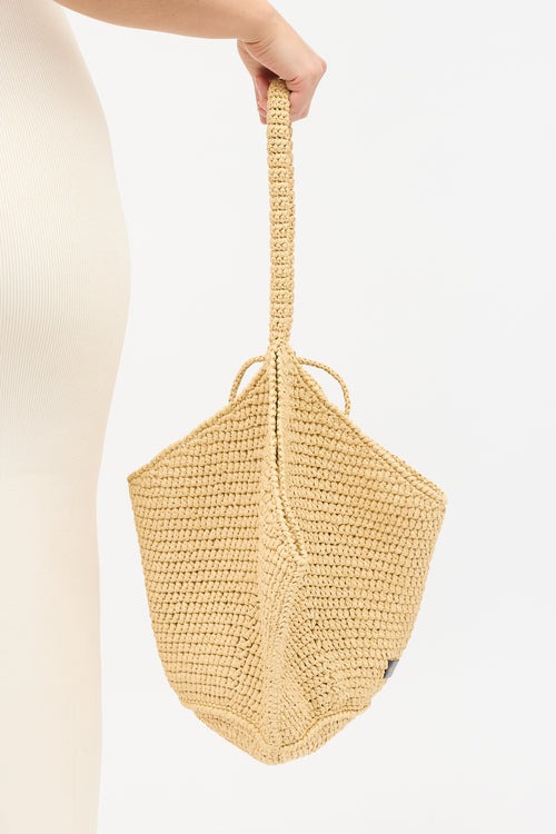 Raffia Medium Lotus Tote