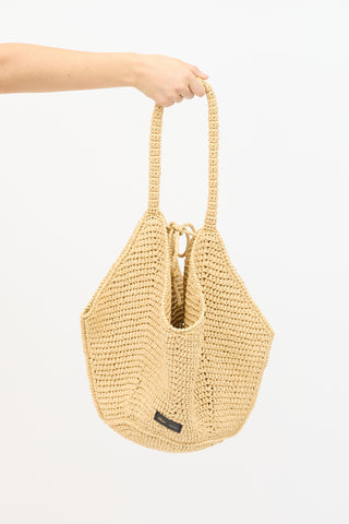 Raffia Medium Lotus Tote