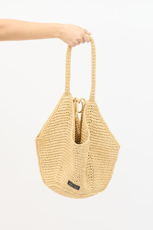 Raffia Medium Lotus Tote