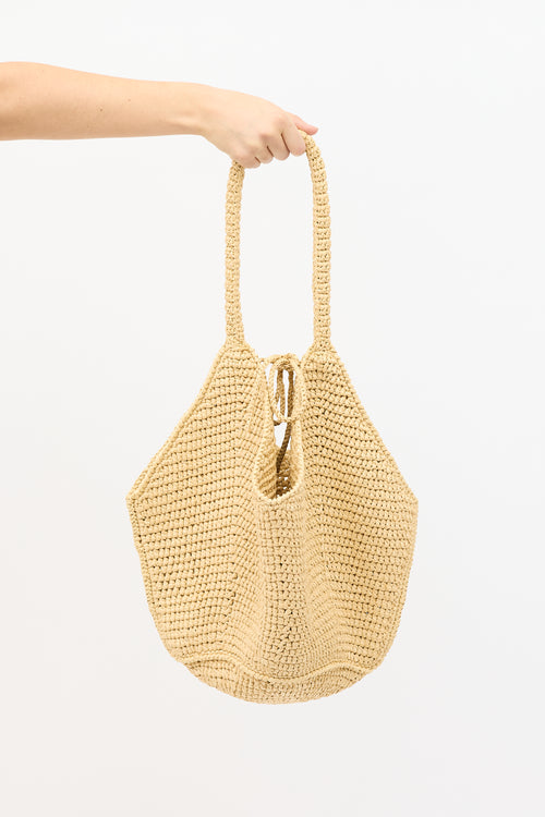 Raffia Medium Lotus Tote