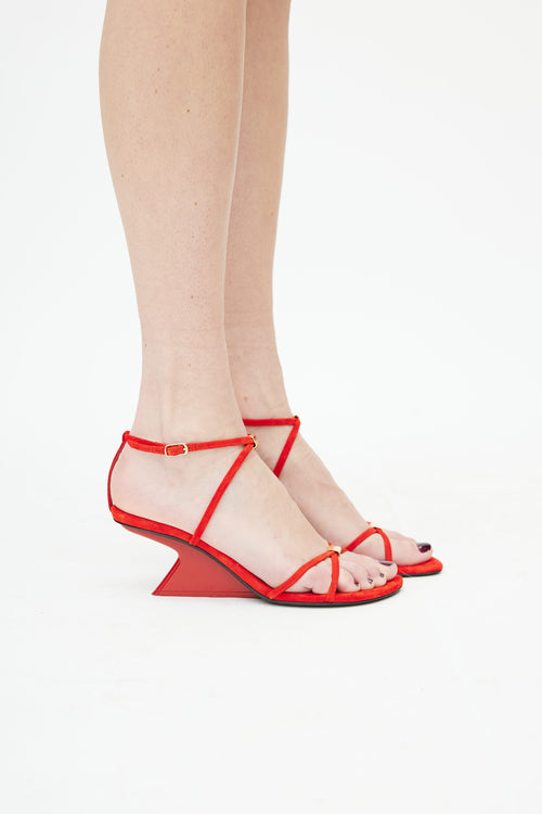 Khaite Red Seneca Suede Heel