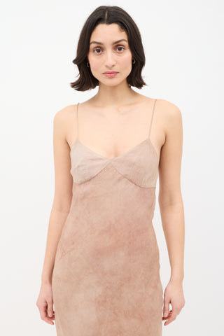 Khaite Washed Beige Slip Dress