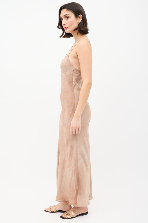 Khaite Washed Beige Slip Dress