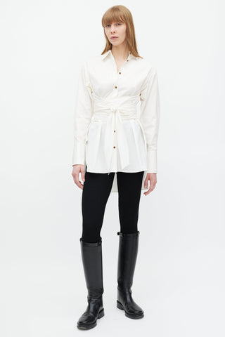 Khaite White Wrap Shirt