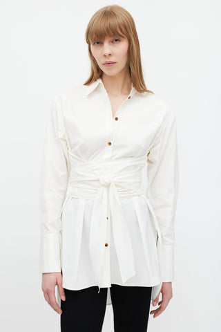 Khaite White Wrap Shirt