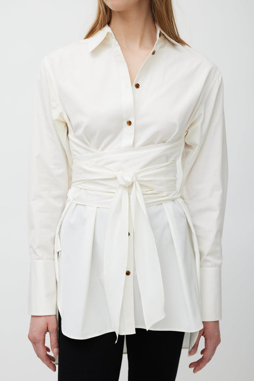 Khaite White Wrap Shirt