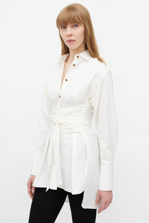 Khaite White Wrap Shirt