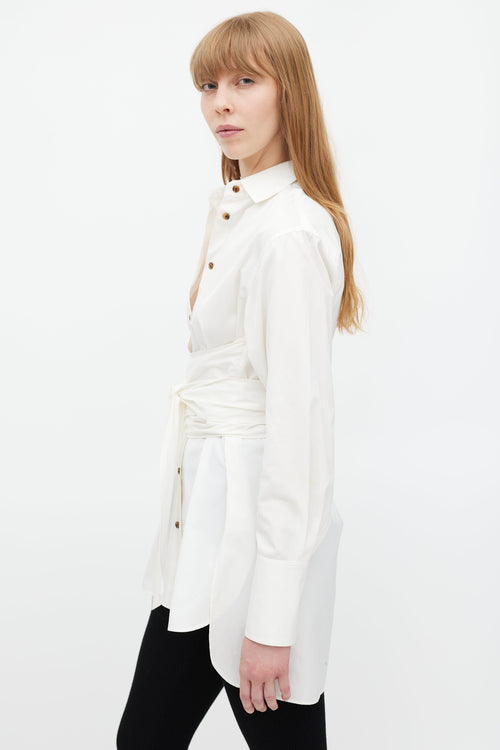 Khaite White Wrap Shirt