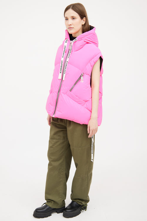 Khrisjoy Pink Down Logo Vest