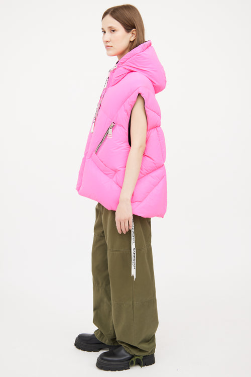 Khrisjoy Pink Down Logo Vest